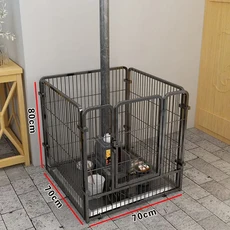 [강아지 안전문] 애견하우스 강아지펜스 실내용 개집, 사각관 블랙 4p 70x70x80cm, 기본