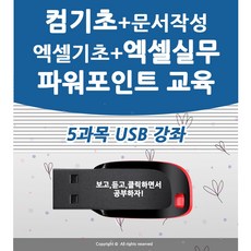 5종 컴퓨터 기초 종합 배우기 교육 + 한글문서작성+엑셀 기초 활용 강좌+ 파워포인트 피피티 ppt 활용 ( 책 교재 서적 보다 좋은 usb 강좌 )
