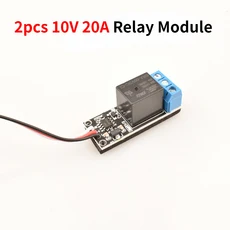 하나의 채널 5V /10V 10A/20A 전자 릴레이 스위치 RC 모델 항공기 장난감 용 고전압 PWM 서보 신호 입력 제, 01 2PCS 10V  20A
