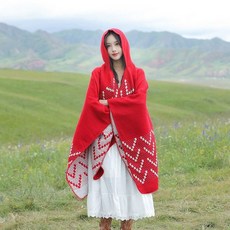 몽골판초 망토 보헤미안 여행 어깨 덮개