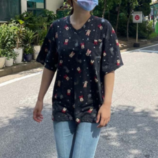 여성 여름 반팔 티셔츠 오버핏 루즈핏 면티 얇은 기본티 빅사이즈
