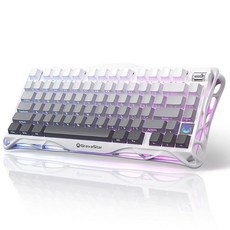 GravaStar Mercury K1 75% Wireless Mechanical Gaming Keyboard Aluminum Alloy Gasket Compact Custo, 그라데이션 화이트