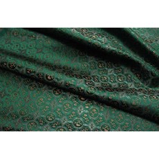 ［銘布］75CM章花紋織錦緞 桌旗 桌巾 旗袍 中國服 抱枕 椅墊套 宗教宮廟 喜慶 提花織錦緞布料, 墨綠