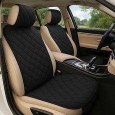 덴코 초극세사 차량용 겨울시트 커버, 2개, 블랙