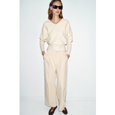 ZARA 자라 브이넥 니트 스웨터 - 크림[2756019712]