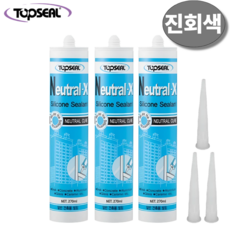 탑씰 Neutral-X 일반용 진회색 실리콘 실란트 270ml 노즐포함, 3개
