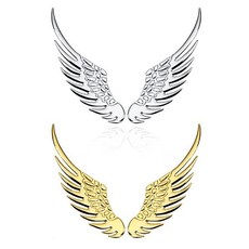 천사날개 데코 메탈 자동차 엠블럼 스티커 양방향세트, 골드(1470-1), 1개