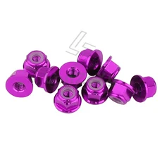 4/10pcs M3 알루미늄 합금 플랜지 나일론 삽입 너트 RC 자동차 바퀴에 대 한 미끄럼 방지 고무 링과 멀티, 11 Purple 10pcs