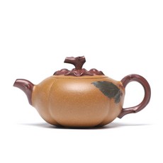 宜興原礦工藝師全手工製喜柿紫砂壺 家用個人專用泡茶壺, 1個, 1L, 黃金段泥/紫泥/綠泥:如圖所示