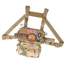 戰鬥猴MPCS機動胸包戰術包腰包胸掛肚兜MC迷彩黑色多用, CP主包+背帶腰帶+魔術貼+下腹包