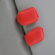 에보카 차량용 가죽 선바이저 선글라스 클립 안경 클립 1+1 2개, 1세트, 레드+레드