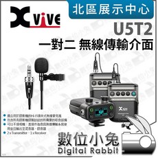 數位小兔 Xvive U5T2 一對二無線音頻視頻系統 錄影機收音混音器錄音器配件
