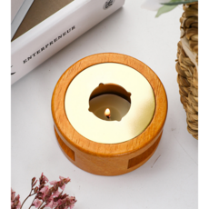 [유니도르] 실링왁스 우드 스푼 거치대 받침대 화로 씰링, 옐로우 우드