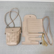 인조 가죽 수공예 토트백 소재 제품 액세서리 가방 공예, 3.카키 DIY 전세트