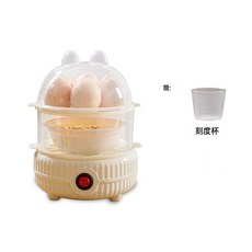 煮蛋器防乾燒小型蒸蛋器迷你煮雞蛋羹機家用學生宿舍早餐神器, 雙層+量杯:1個