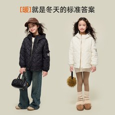 女童棉服2025加厚保暖童裝兒童休閒連帽冬季新款棉襖外套