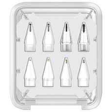 오드밤 애플펜슬 저소음+종이질감 펜촉 세트, 8개, 저소음투명/종이질감화이트