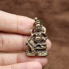 迷你黃銅神祇雕像擺件, 藏式隨身小佛黃財神擺件, 藏式隨身小佛黃財神擺件
