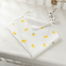 隔尿墊嬰兒a類純棉紗布兒童棉透氣月經墊新生可水洗姨媽墊, 1個, 小黃鴨(隔尿墊):50*70