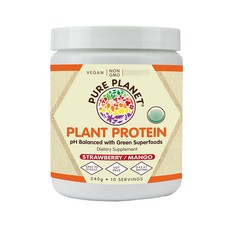 PURE PLANET 植物蛋白 草莓芒果味, 240g, 1罐