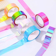 홀로그램 테이프 오로라 레인보우 그라데이션 데코 디자인테이프 1.5cm x 5m, 오로라화이트(a), 오로라화이트(a), 1개