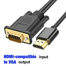 HDTV 남성용 VGA 변환기 1080P HDMI 호환 어댑터 케이블 PC 노트북 모니터 프로젝터 PS5 Xbox 스위치 TV 박, 01 10미터, 01 검정색