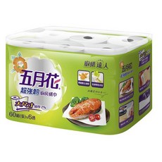 五月花 超強韌 廚房紙巾 60張X6捲/袋, 1個