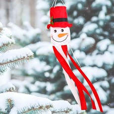 116063 NOVWANG Snowman WIND 윈드sock 101.6cm(40인치) 3D 겨울 윈드삭스 야외 걸이식 깃발 조절 가능한 후크 포함 크리스마스 축제 파티, NOVWANG Snowman Windsock, 101., 1개