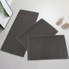AMENITY TOWEL 經典酒店風格廚房墊 + 浴室床墊 3 件套, 深灰色, 1組