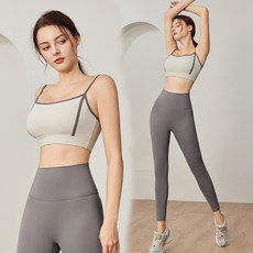 運動內衣瑜伽褲兩件套 台灣發貨 可外穿運動文胸 速乾瑜伽服 高彈力健身服裝 多色可選