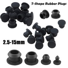 20개 블랙 실리콘 엔드 블랭킹 튜브 원뿔형 고무 스냅온 15MM 플러그 T형 인서트, 5pcs, 3mm