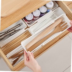 길이조절 서랍 정리함 주방 수저통 책상 다용도 칸막이 수납 트레이 1p