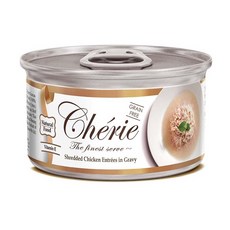 Chérie 法麗 無穀貓罐 招牌微湯汁系列 貓副食湯罐 80g 多種口味, 1個, 天然嫩雞肉, 80ml, 雞肉