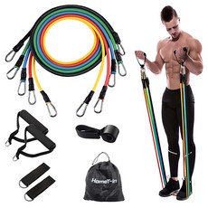 홈트인 멀티 튜빙밴드 세트 홈트레이닝기구 근력 운동 고무 밴드, 1개, 상세페이지 참조