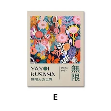 야요이 쿠사마 일본 자연 풍경 포스터 추상적인 다채로운 캔버스 그림 벽 예술 박물관 거실 홈 데코, 02 20x30cm No Frame, 02 11, 1개