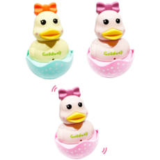 종소리형 오리알오뚝이 아기울음달래기 출산선물오뚝이장난감, 분홍