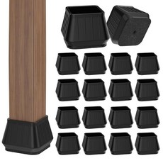 견목 바닥용 사각 의자 다리 바닥 프로텍터 24개 두꺼운 고무 의자 다리 캡 커버 미끄럼 방지 가구 다리 패드로 목재 타일 바닥을 긁힘으로부터 보호하고 소음을 줄입니다, 견목 바닥용 사각 의자 다리 바닥 프로텍터 24개, 두