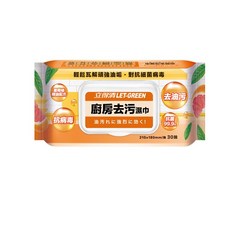立得清 廚房去污濕巾 橘油配方 30抽, 1個