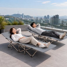 접이식 경량 야전침대 1인 휴대용 간이 캠핑 침대, 야전침대 블랙