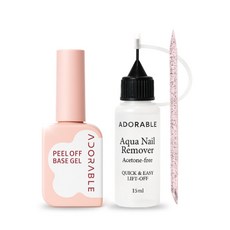어도러블 필오프베이스젤 + 전용 아쿠아네일리무버 1세트, 1개, 15ml, 투명