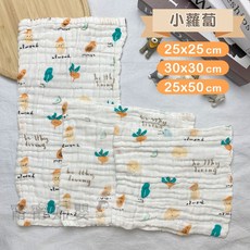 Ning Ning 甯甯婦嬰 6層紗布巾 嬰幼兒口水巾, 1個, 2.小蘿蔔,24.5*24.5(cm) 適合日常清潔