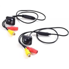 페어 자동차 오토 20mm 홀 드릴링 사이드 뷰 카메라 미러 마운트 리버스 이미지 주차 보조 라인 없음 캠 안전 회전 사각지대 모니터 스테레오 RCA용 - 2개 팩