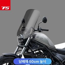 오토바이 윈드스크린 바람 클리어 스쿠터 윈드쉴드, 연기색 50cm 높이 4MM