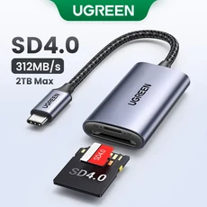 UGREEN 카드 리더기 USB3.0 및 C-SD MicroSD TF Thunderbolt 3 for PC 노트북 액세서리 스마트 메모리 어댑, 01 Metal SD 4.0