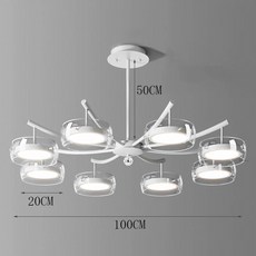 식사 다이닝 룸 펜던트 실내 천장 벽걸이 걸이형 거실 샹들리에, 4. white 8 heads, D. Cold White