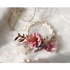 DoReMi 花結之約 索拉花注連繩擴香掛飾 索拉花 X 水引結 日式注連繩擴香花飾, 白環水引結