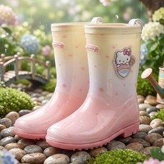 헬로키티 홀로그램 아동장화 그라데이션 레인부츠 180~220