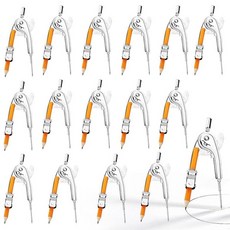 SAYAYA 연필이 있는 기하학용 나침반 금속 기하학 드로잉 도구 15.2cm(6인치) 실버 나침반 수학 학생 교실 학교 사무실 목공 아트 드로잉용 16개, 16팩, 16팩