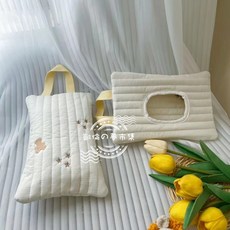 凱倫の夢市集 韓國寶寶抽取式便攜手提收納袋 棉紙巾盒 濕巾收納包 旅行便利, 1個, 小熊, 小熊