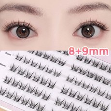 우베리 노글루 가닥속눈썹 LB컬 볼륨 포인트 또렷한 눈매 풀 필요없음 원터치 아이래쉬 8+9mm 72pcs, 1개, 블랙